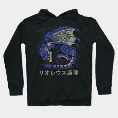 Monster Hunter World Azure Rathalos Kanji Hoodie Official Monster Hunter Merch