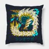 Monster Hunter World Iceborne Zinogre Kanji Throw Pillow Official Monster Hunter Merch