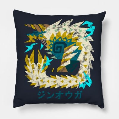 Monster Hunter World Iceborne Zinogre Kanji Throw Pillow Official Monster Hunter Merch