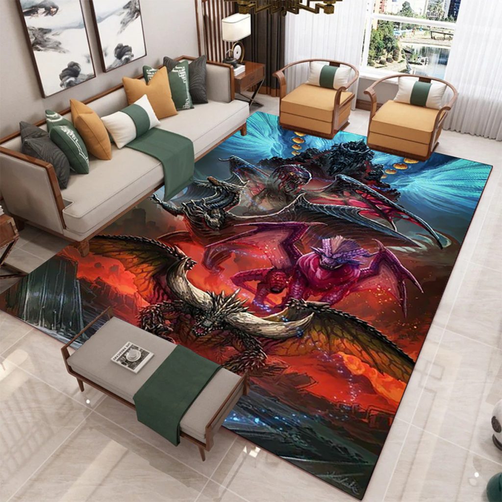 Monster Hunter Game Carpet Rug Play Mats Living Room Bedroom Carpets Child Play Lounge Doormat Fans 8 - Monster Hunter Merchandise