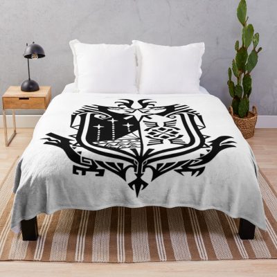 Monster Hunter World - Logo (Black) Throw Blanket Official Monster Hunter Merch