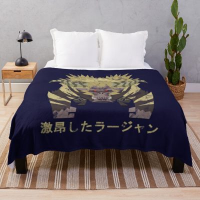 Monster Hunter World Iceborne Furious Rajang Kanji Throw Blanket Official Monster Hunter Merch