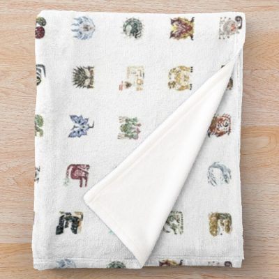 Monster Hunter World Tiled Icons Throw Blanket Official Monster Hunter Merch