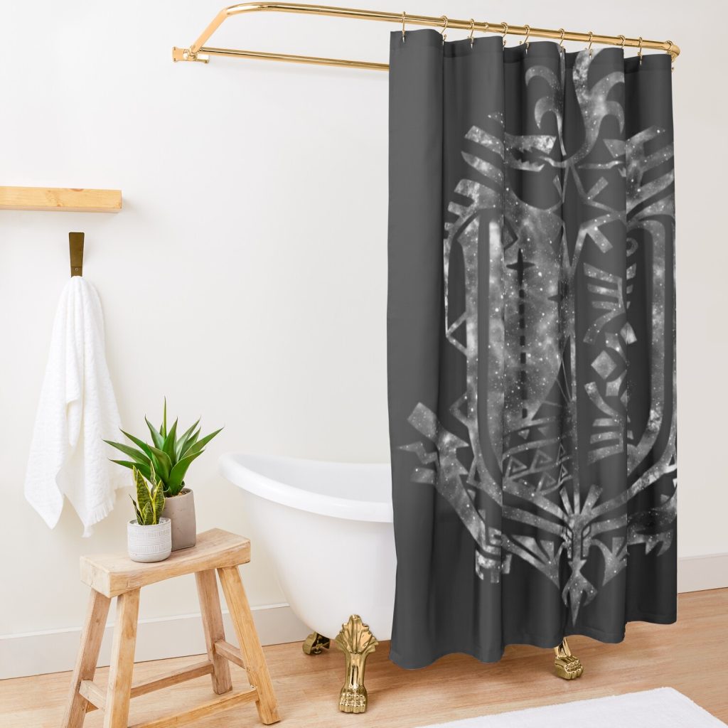 Monster Hunter World - Logo (Chrome Design) Shower Curtain Official Monster Hunter Merch