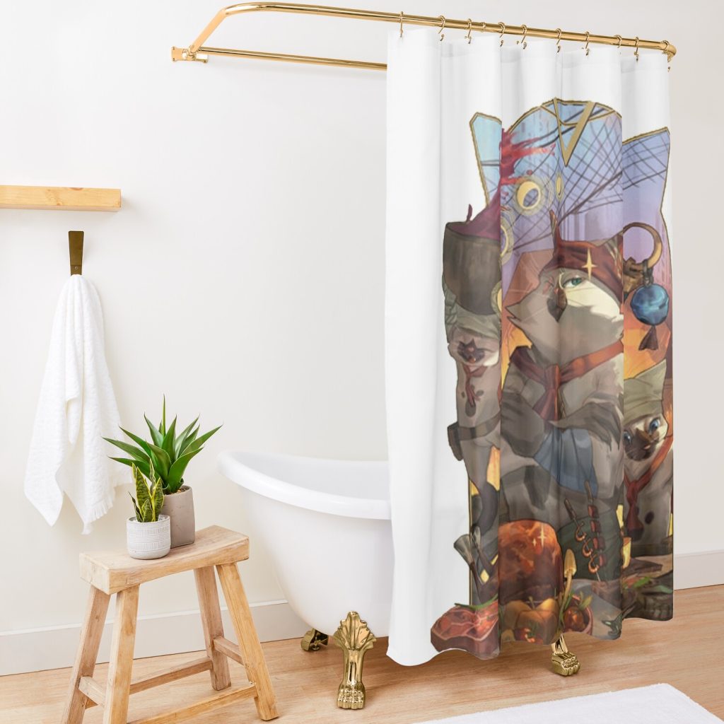 Monster Hunter Chef Shower Curtain Official Monster Hunter Merch